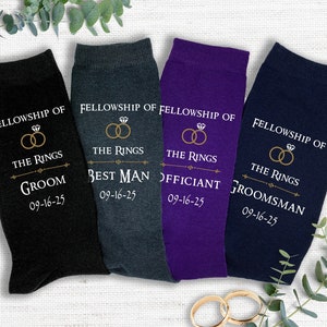 The perfect wedding socks for the Lord of the Rings fan. A great pair of personalized socks for the wedding party