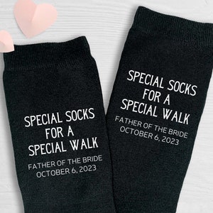 Father of the bride custom dress socks printed and personalized for your Dad make a great gift on your wedding day and the best pair of socks to walk you down the aisle with.