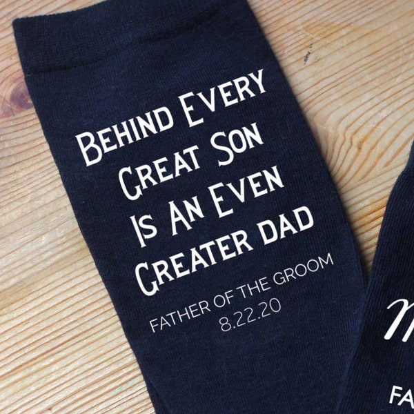 Father of the Groom Wedding Socks,Personalized Socks Make the Perfect Father of the Groom Gift with the Wedding Date Added, Great Son, Dad