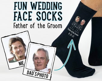 Custom Father of the Groom Photo Gifts, Face Socks for Weddings, Personalized Photo Socks for Dad of Groom, Funny Socks for Father in Law