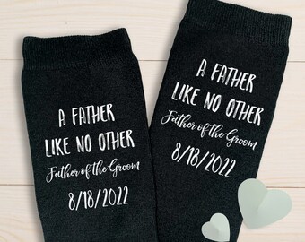 Father of the Groom Gift of Personalized Wedding Socks, Socks for a Father of the Groom Gift, Custom Dad Wedding Socks for Groom's Father