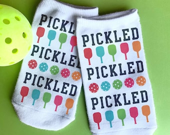 Funny Pickleball Socks: 'Pickled' Ankle Socks for Women