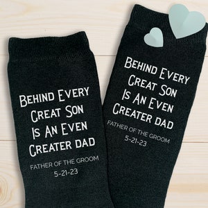 Gift Idea for Father of the Groom, Personalized Socks for the Father of the Groom with the Wedding Date Added, Fun & Unique Gift from Groom