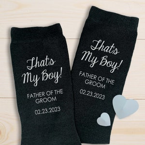 Personalized  Father of the Groom Gift of Wedding Socks, Socks for Father of the Groom Gift, Custom Dad Wedding Socks for Groom's Father