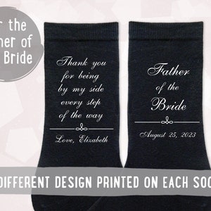 Personalized Father of the Bride Socks: Wedding Keepsake Gift