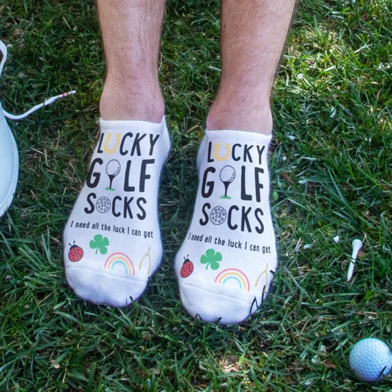 Lucky Golf Socks, Fun Novelty Print, Golf Gift