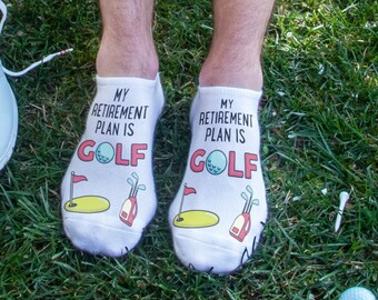 Retirement Plan Golf Socks, Fun Gift for Golfers