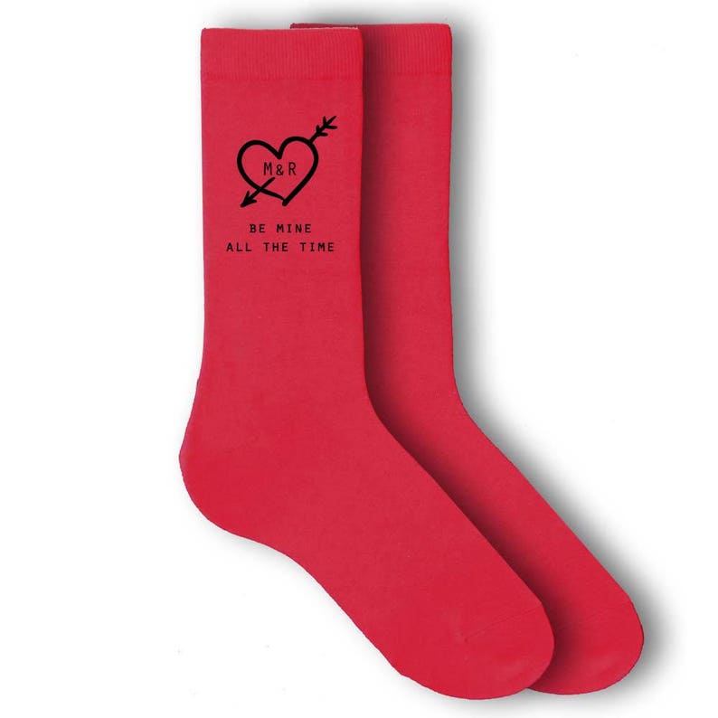 Custom Printed Heart Socks with Initials Added Novelty Socks | Etsy