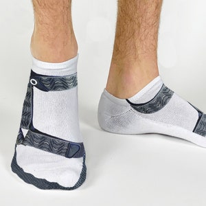 Funny Novelty No Show Socks for Men, Hilarious Photo Socks for Him, Sandals with Socks with Grippers, Humorous Gift for Sock Lovers
