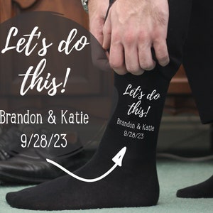 Personalized Groom Socks, Custom Wedding Socks for the Groom, Wedding Day Socks, Bride Customized Gift for the Groom