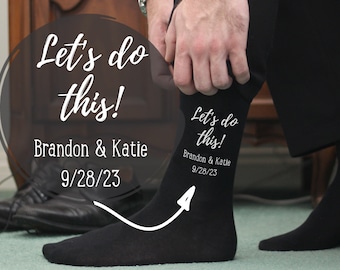 Personalized Groom Socks, Custom Wedding Socks for the Groom, Wedding Day Socks, Bride Customized Gift for the Groom