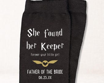 Father of the Bride Socks Personalized Gift, Forever Your Little Girl, Fantasy Wedding Dad Socks
