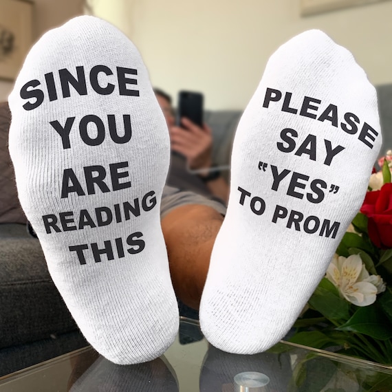 Funny Promposal Socks, If You Can Read This Socks, Promposal Idea