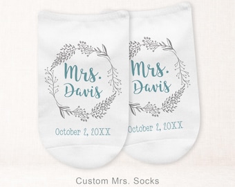Personalized Bride Socks: Custom Wedding Date Gift