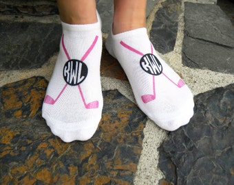 Custom Monogram Golf Socks, Personalized Golf Accessories