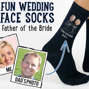 Personalized Father of the Bride Socks with Photos, Custom Face Socks for Dad, Funny Wedding Socks, Unique Father of the Bride Gift for Dad