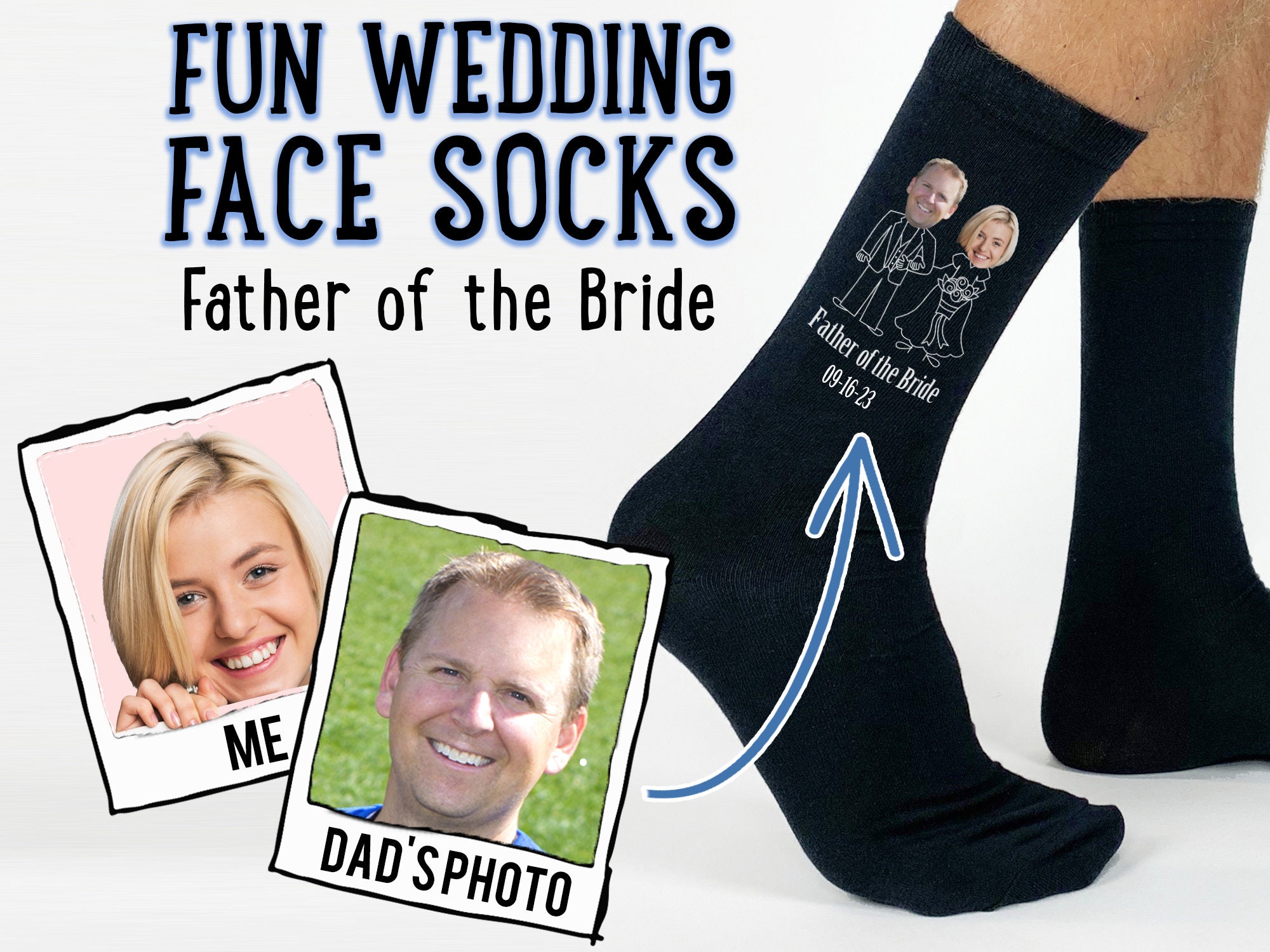Father of the Bride Socks; personalised wedding socks; wedding socks; personalised; socks; father of the bride gift; custom socks;mens socks