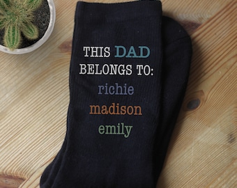 Personalized Father's Day Socks: 'This Dad Belongs To' - Custom Name Gift