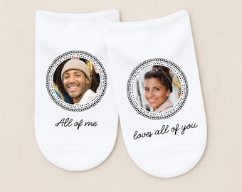 Personalized Photo No Show Socks, Custom Valentine's Day Gift