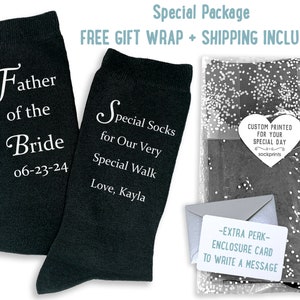 Father of the Bride Gift, Special Socks for a Special Walk, Bride&#39;s Father Gift, Father of the Bride Socks FREE Shipping and FREE Gift Wrap