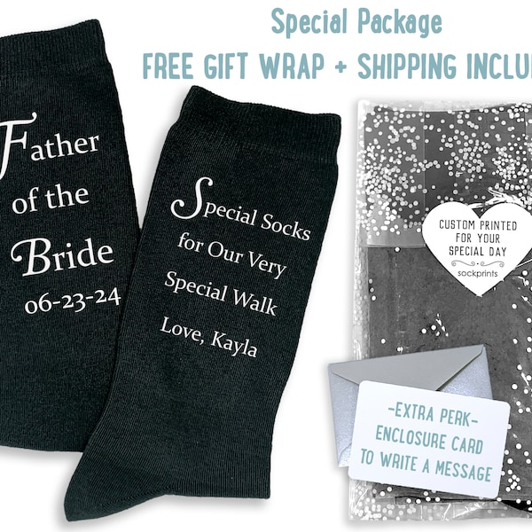 Father of the Bride Gift, Special Socks for a Special Walk, Bride's Father Gift, Father of the Bride Socks FREE Shipping and FREE Gift Wrap