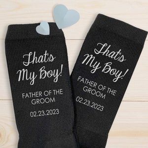Custom design for the father of the groom personalized with your wedding date and name make a great gift for your wedding day.