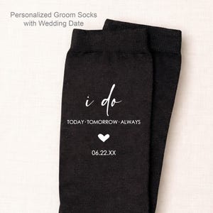 Personalized Groom Socks: Wedding Date Gift