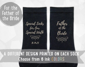 Custom Father of the Bride Special Wedding Socks, Wedding Socks for the Father of the Bride, Bride’s Father Socks Personalized Gift for Dad