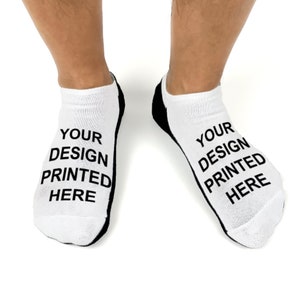 Design Your Own Custom Printed No Show Gripper Socks, Customized Cotton Gripper Socks for Men and Women