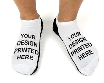 Design Your Own Custom Printed No Show Gripper Socks, Customized Cotton Gripper Socks for Men and Women