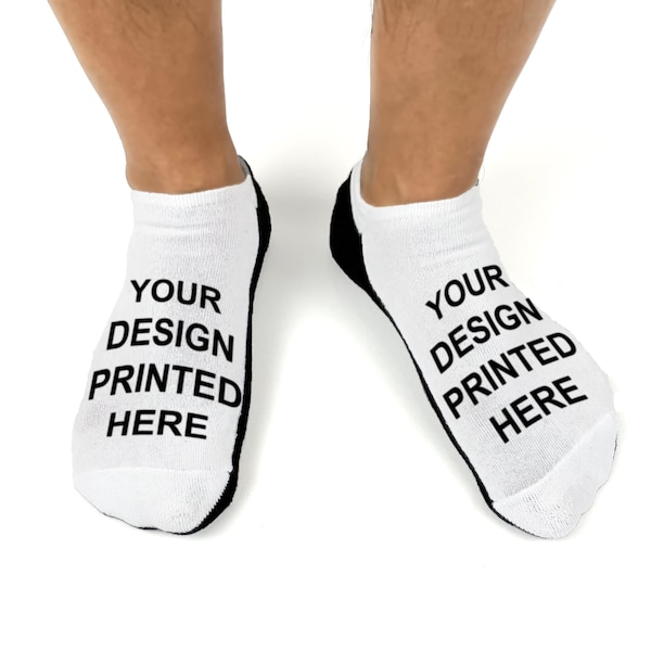 Design Your Own Custom Printed No Show Gripper Socks, Customized Cotton Gripper Socks for Men and Women