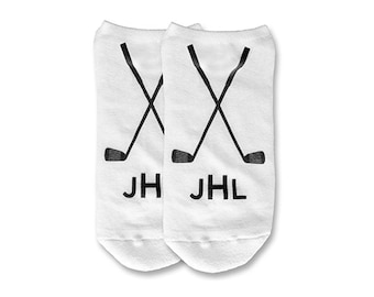 Monogram Golf Socks: Personalized Novelty No Show Socks