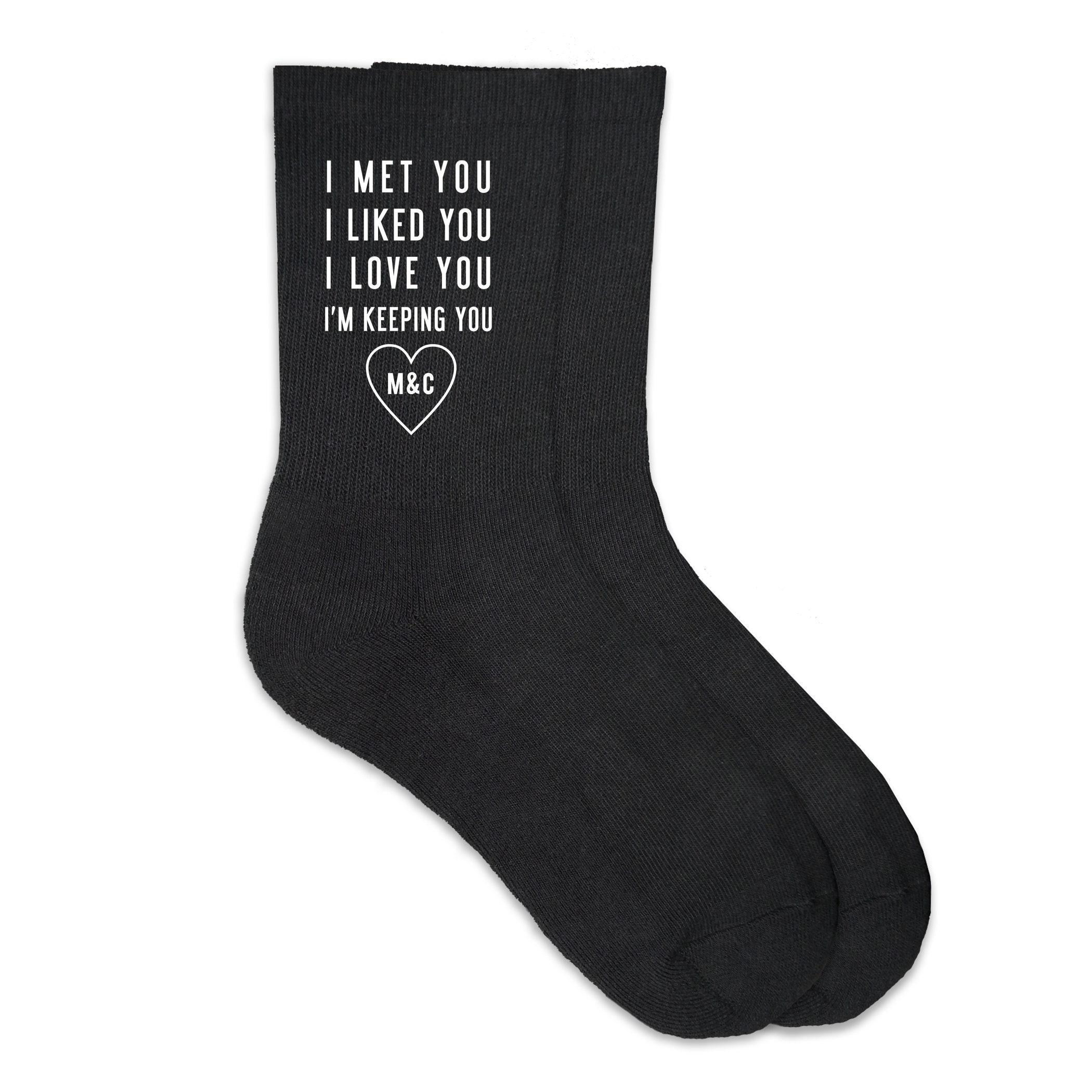 Fun Personalized Valentines Day Socks for Him or Her I Met Etsy