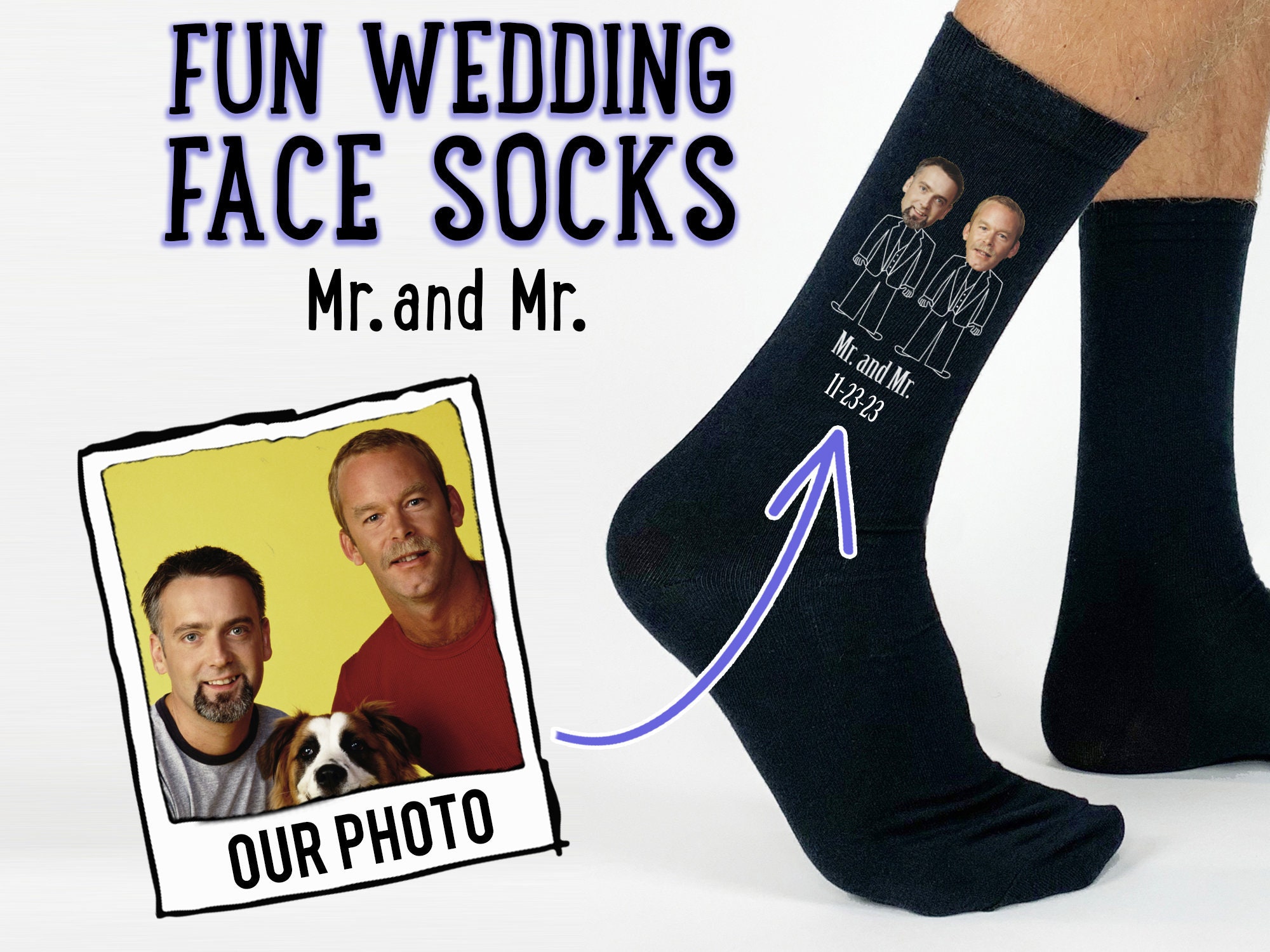  Custom Groomsmen Socks for Wedding Gifts - Personalized Groom  Socks Best Men Socks Gifts Funny Dress Socks for Men (Adult size, Black) :  Clothing, Shoes & Jewelry