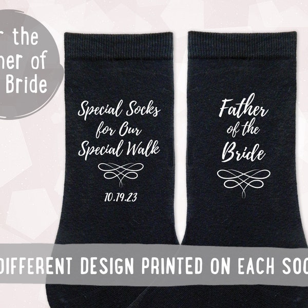 Father of the Bride Special Wedding Socks, Custom Wedding Socks for Father of the Bride, Bride’s Father Socks Personalized Gift for Dad