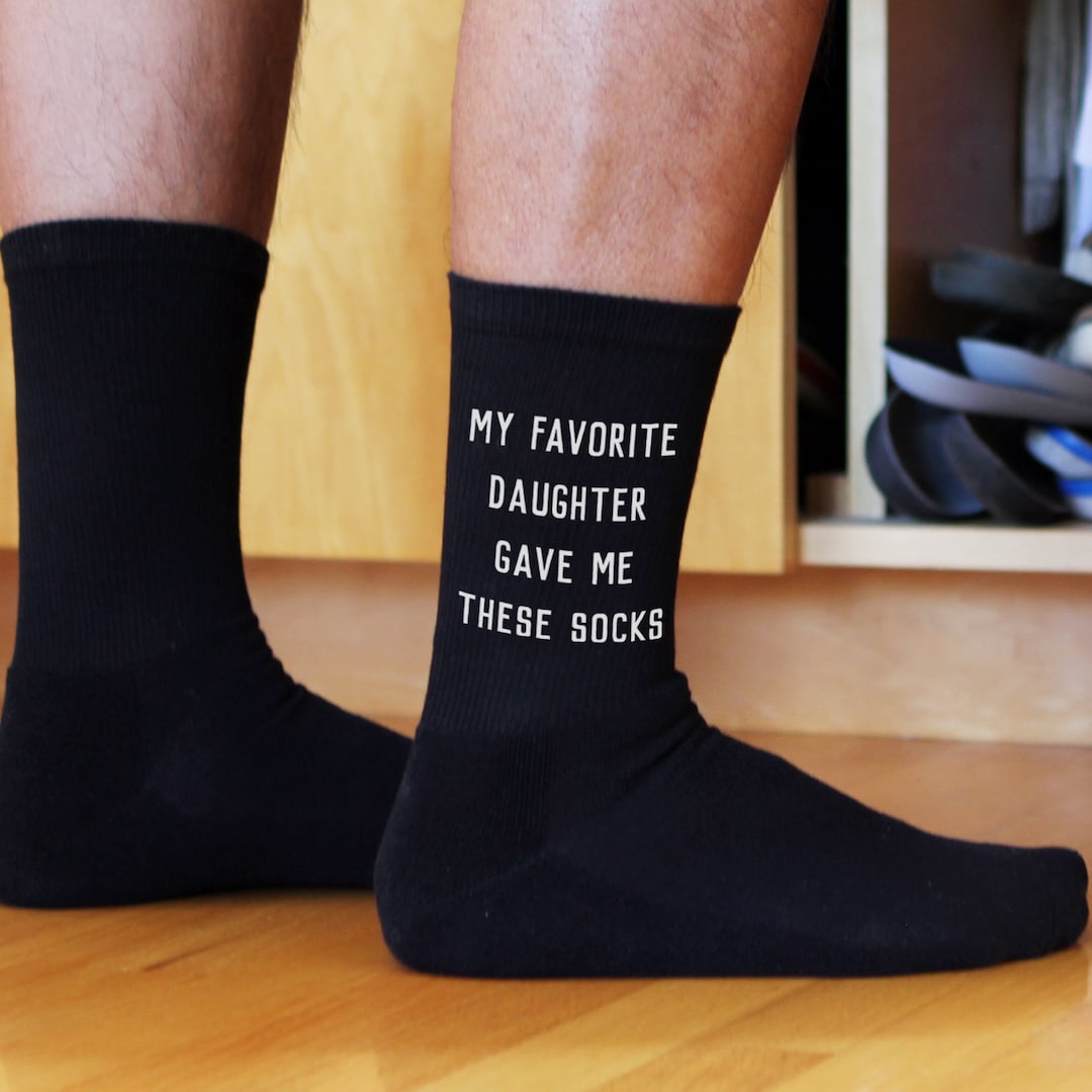 Funny Dad Socks, Father's Day Gift, Printed Cotton Blend Crew Socks - Etsy