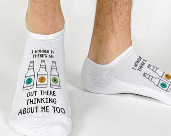 Funny No Show Socks for the IPA Lover, Cotton Beer Socks Makes a Great Gift Idea for Him or Her