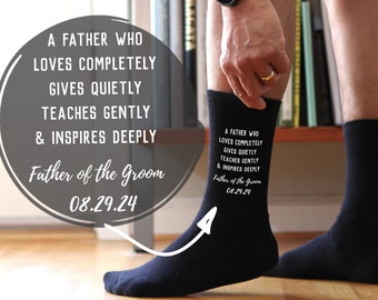 Personalized Father of the Groom Socks, Custom Wedding Socks for the Father of the Groom, Sentimental Wedding Gift to Dad from Son