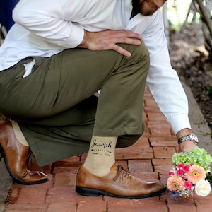 Big Sale Personalized Groomsmen Socks – Custom Wedding Party Socks for Groom and Best Man, Men’s Dress Socks with Wedding Date and Name