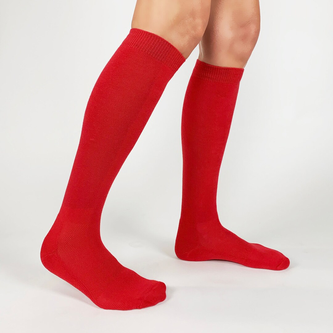 SALE 2 Pairs for 7 Cotton Knee High Socks for Men Women Sport Socks Solid Color Everyday Wear Assorted Colors Unisex Knee Socks Etsy UK