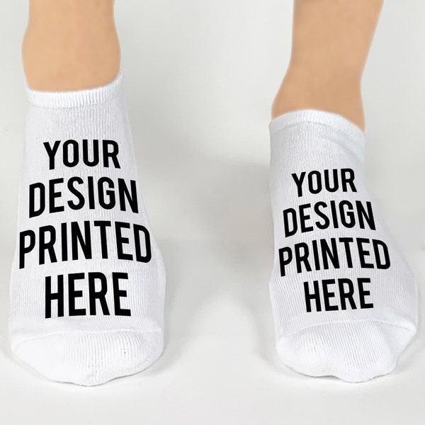 Custom Printed Add Your Own Design No Show Socks for Women Personalized Socks with Text or Your Design