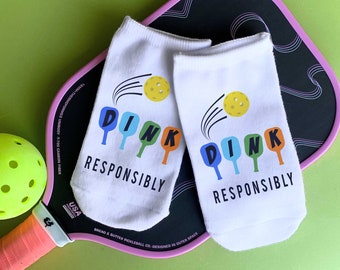 Funny Pickleball Socks: 'Dink Responsibly' Ankle Socks