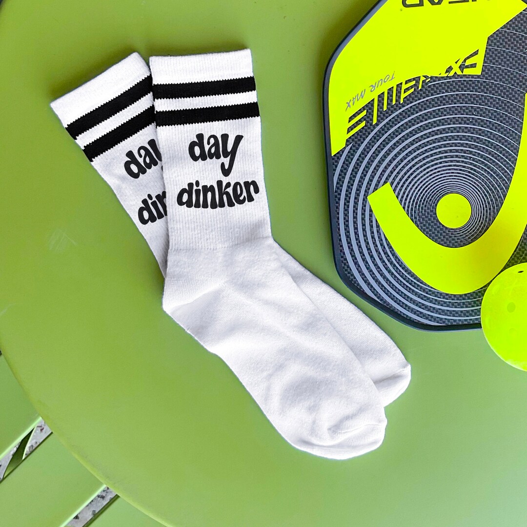 Day Dinker Pickleball Socks, Funny Socks for Pickleball, Pickleball