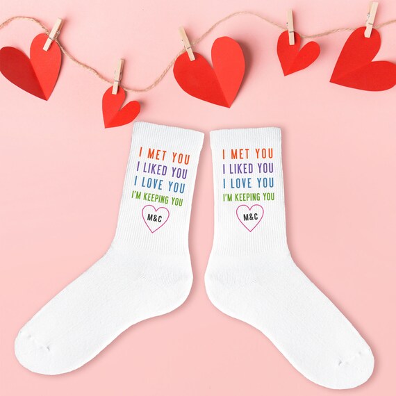 I/'m with cupid Gift Socks ** NOT VINYL ** Holiday Socks Custom Socks Valentine Socks Lucky Socks