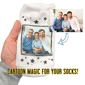 Face Socks with Cartoon Effect,Personalized Photo Socks with Faces on Socks,Customized Socks with Photos,Fun Photo Socks for Gift Giving