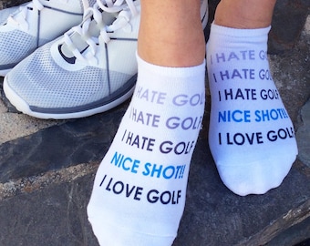 Golf Socks for Men and Women, Funny Golf Socks Make Fun Gifts for Your Favorite Golfer, a Great Idea for Golf Groups and Outings