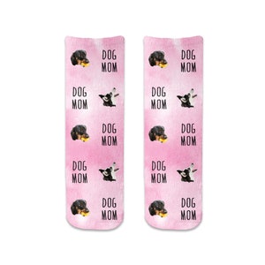 Custom Dog Photo Socks: Personalized Dog Mom Gift