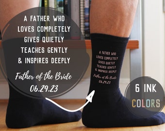Chaussettes personnalisées spéciales pour le père de la mariée, chaussettes de mariage personnalisées pour le père de la mariée, cadeau de mariage sentimental à papa