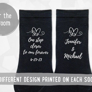 Personalized Groom Wedding Socks, Custom Printed Gift
