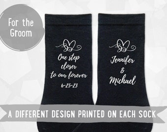 Customized Groom Socks, Personalized Wedding Socks for the Groom, Custom Printed Gift for the Groom, Gift from the Bride to Groom